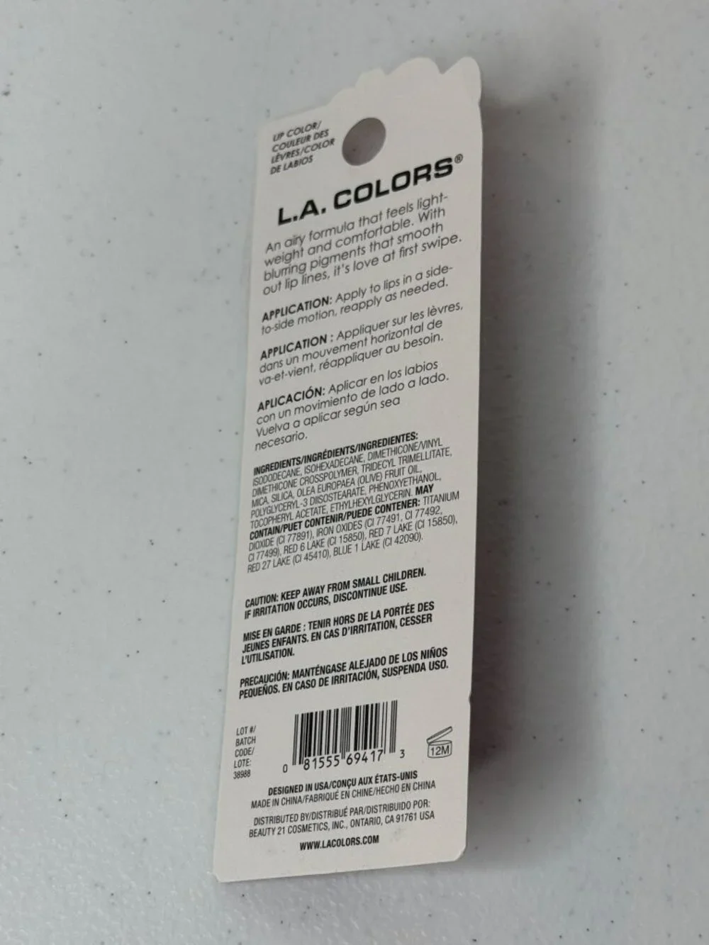L.A. Colors Cloud Kisses Blurring Lip Color Latte in the Clouds C69417 New